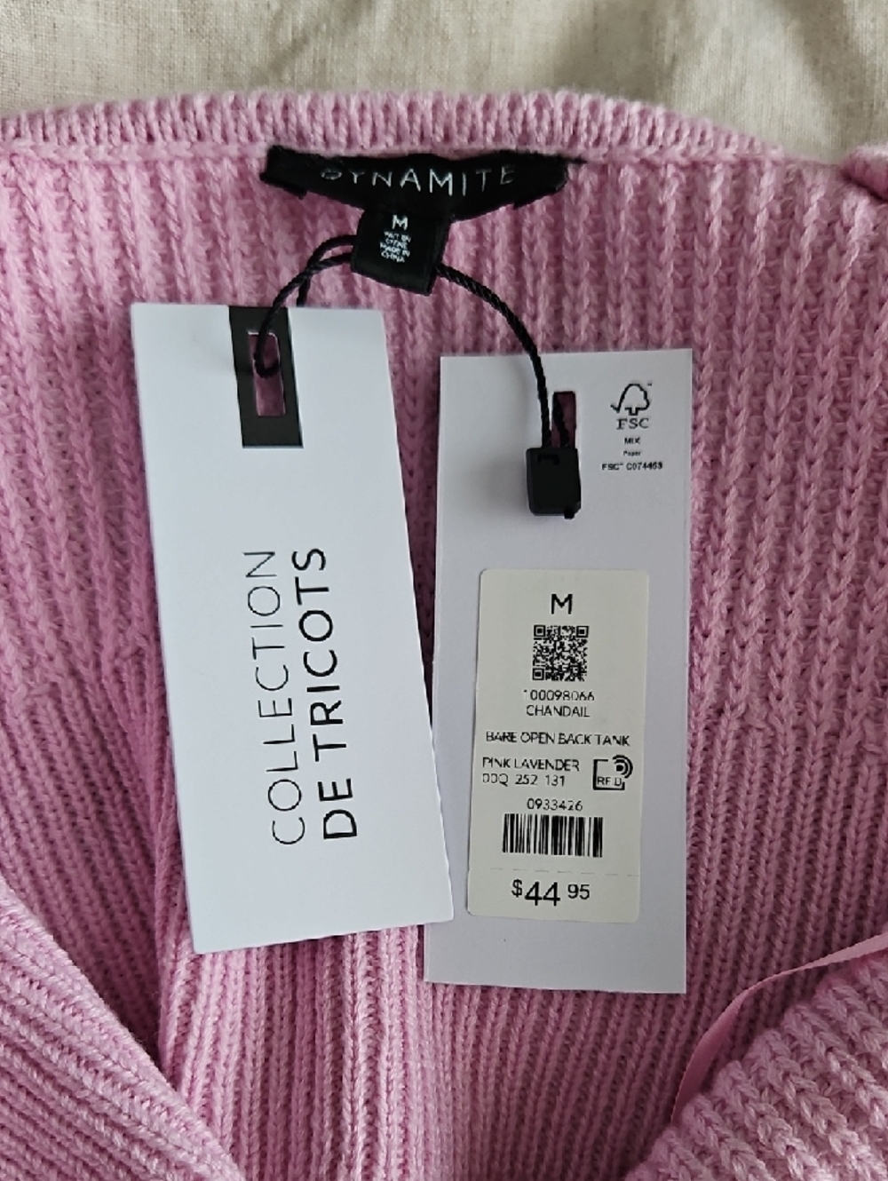 Dynamite Light Pink Ribbed Knit Tank - Picture 2 of 5